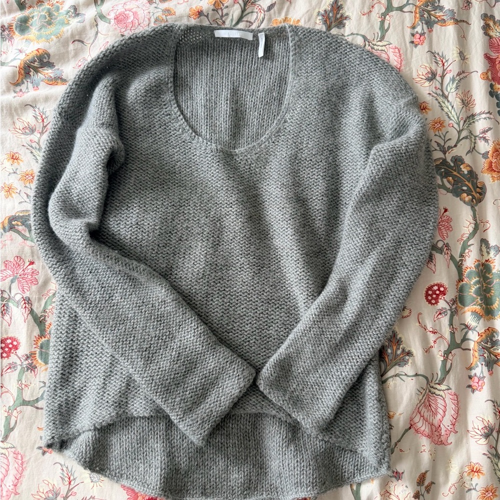Helmut Lang Women's Scoop Neck Gray Sweater